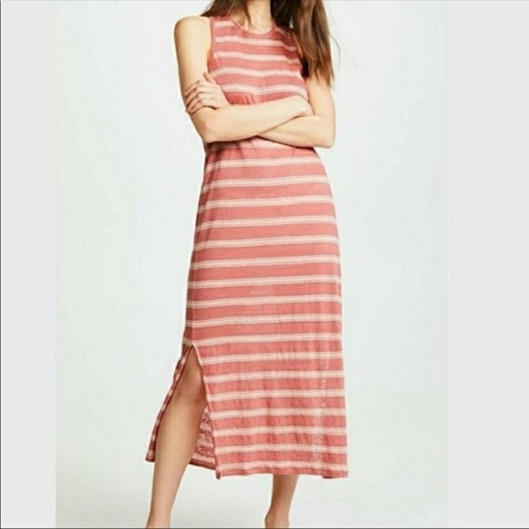 JOIE Tropic Red Striped 100% Linen Brellen Sleevelss Maxi Dress Size Small NEW - Picture 4 of 11